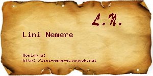 Lini Nemere névjegykártya